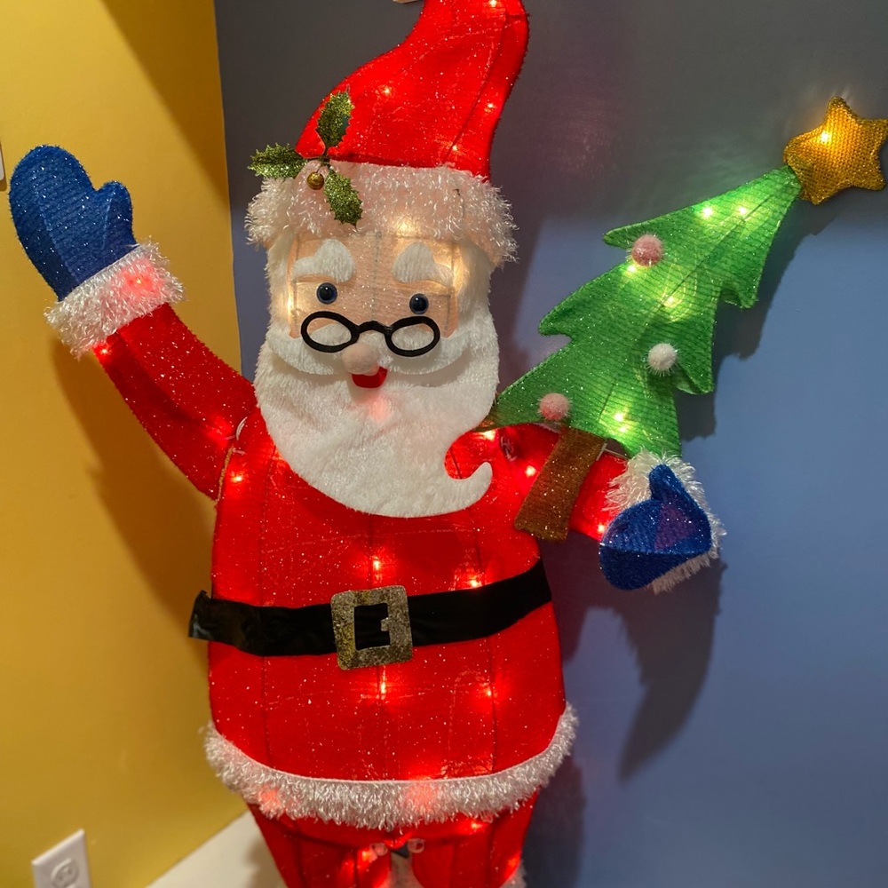 Festive Santa Claus Holiday Light-Up Decoration